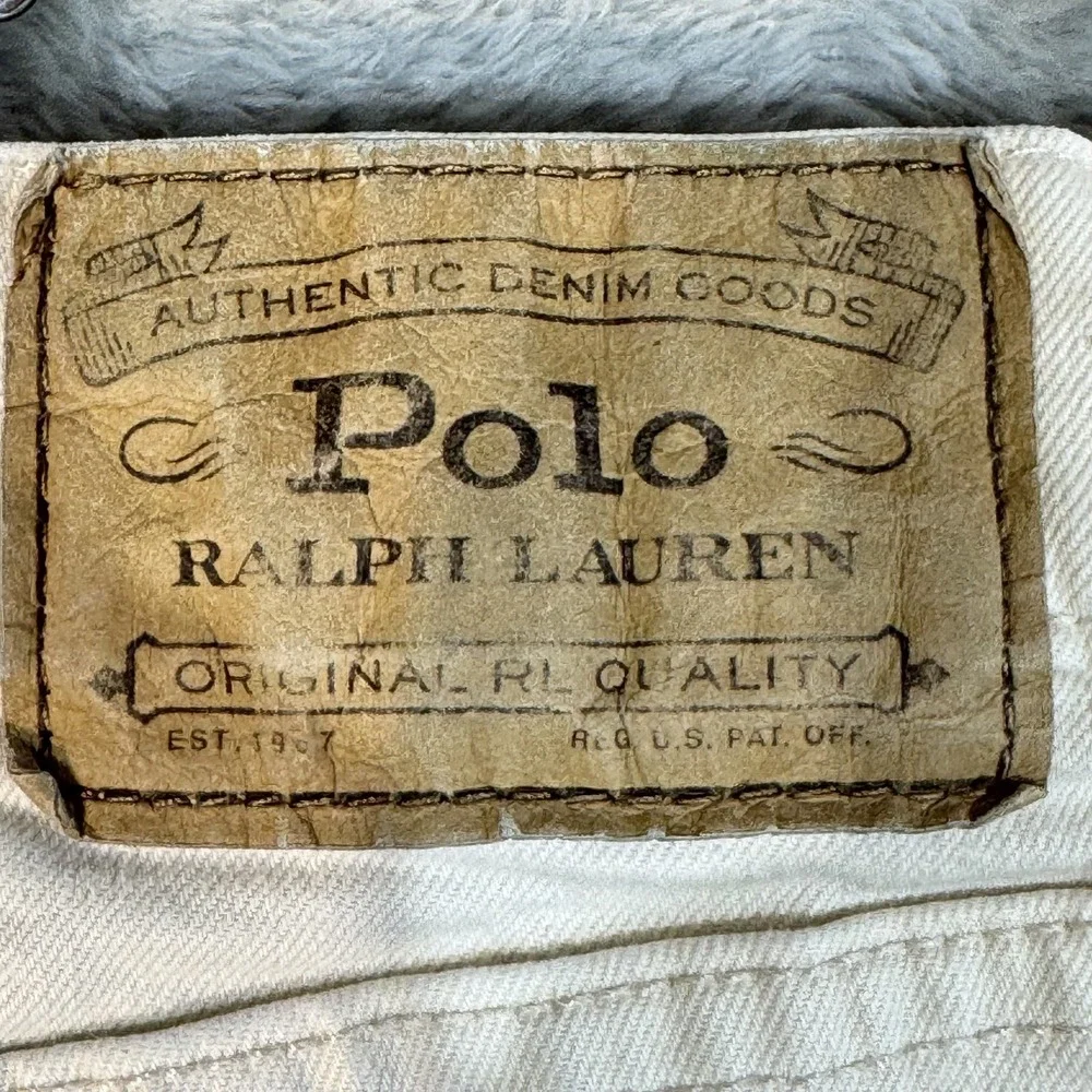 Polo Ralph Lauren Jeans Mens 40x32 Cream White Sullivan Slim Denim Pants Stretch